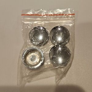 Set of 4 Chrome Silver License Plate Security Anti-Theft Screw Caps Bolt Covers